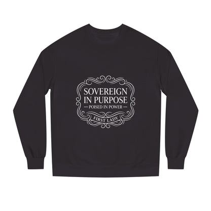 White Crewneck Sweatshirt — Subtle Embossed 'Nowhere to Be Found' Minimal Design