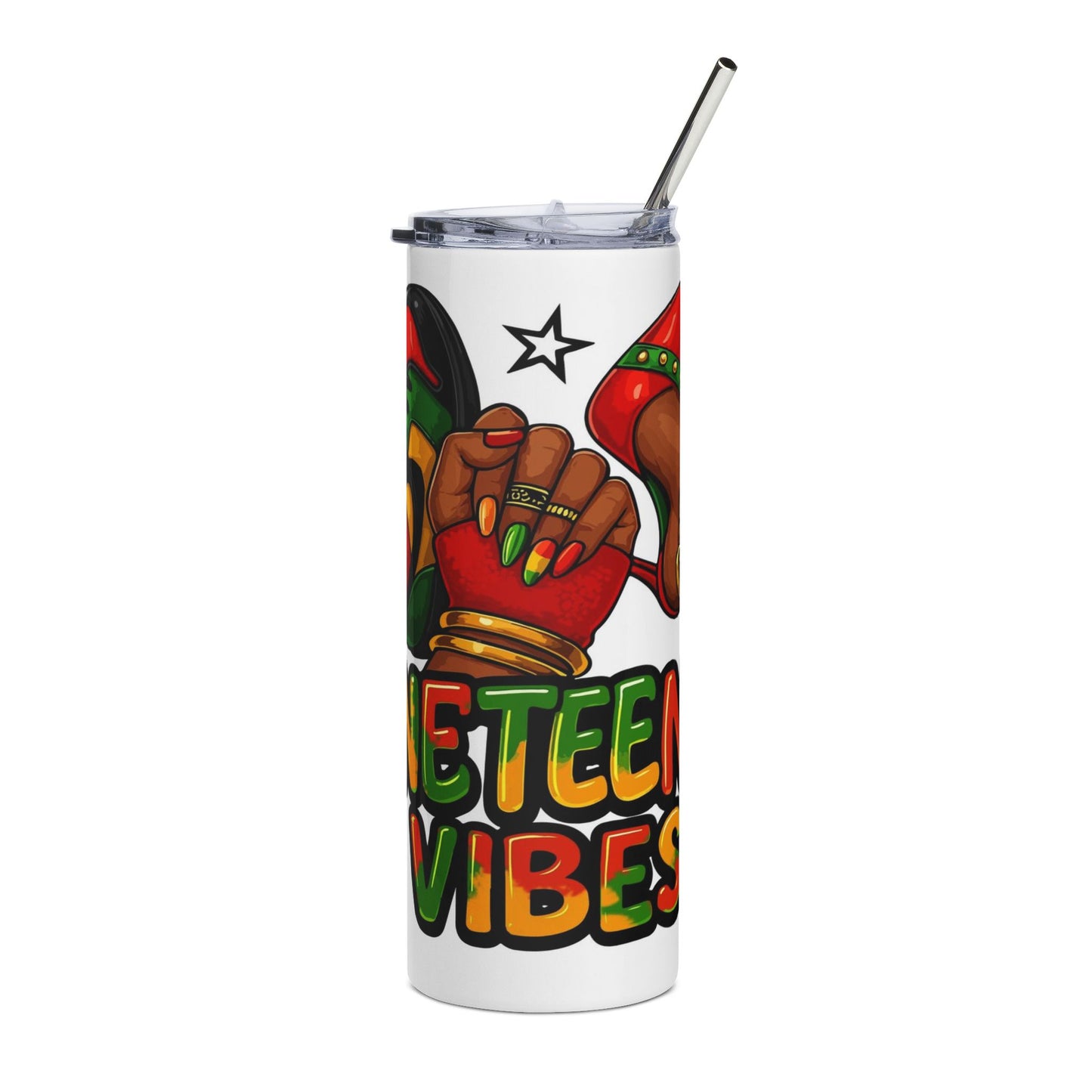 20oz Tumbler — Juneteenth Vibes Stainless Steel Travel Cup