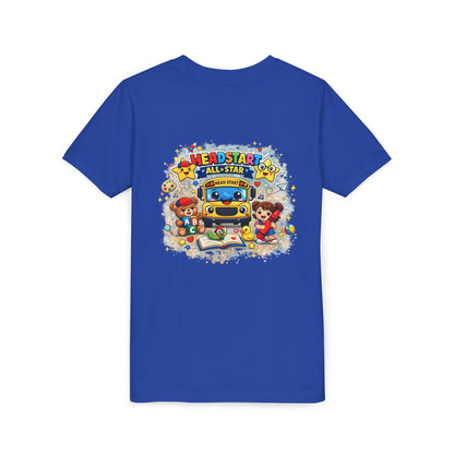 Youth Tee — "Headstart All-Star" Cute School Bus & Characters Back-to-School Shirt