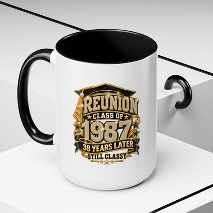 Class of 1987 Reunion Coffee Mug — 38 Years Later, Still Classy Accent Mug