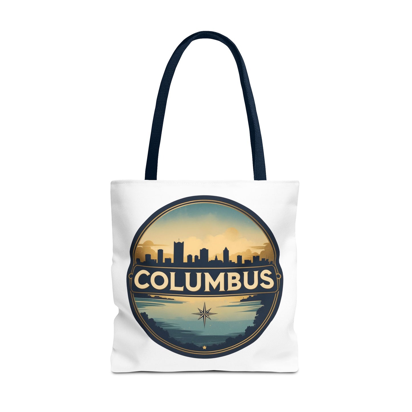 Columbus Skyline Tote Bag — Retro Cityscape Canvas Tote