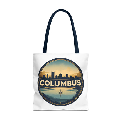 Columbus Skyline Tote Bag — Retro Cityscape Canvas Tote
