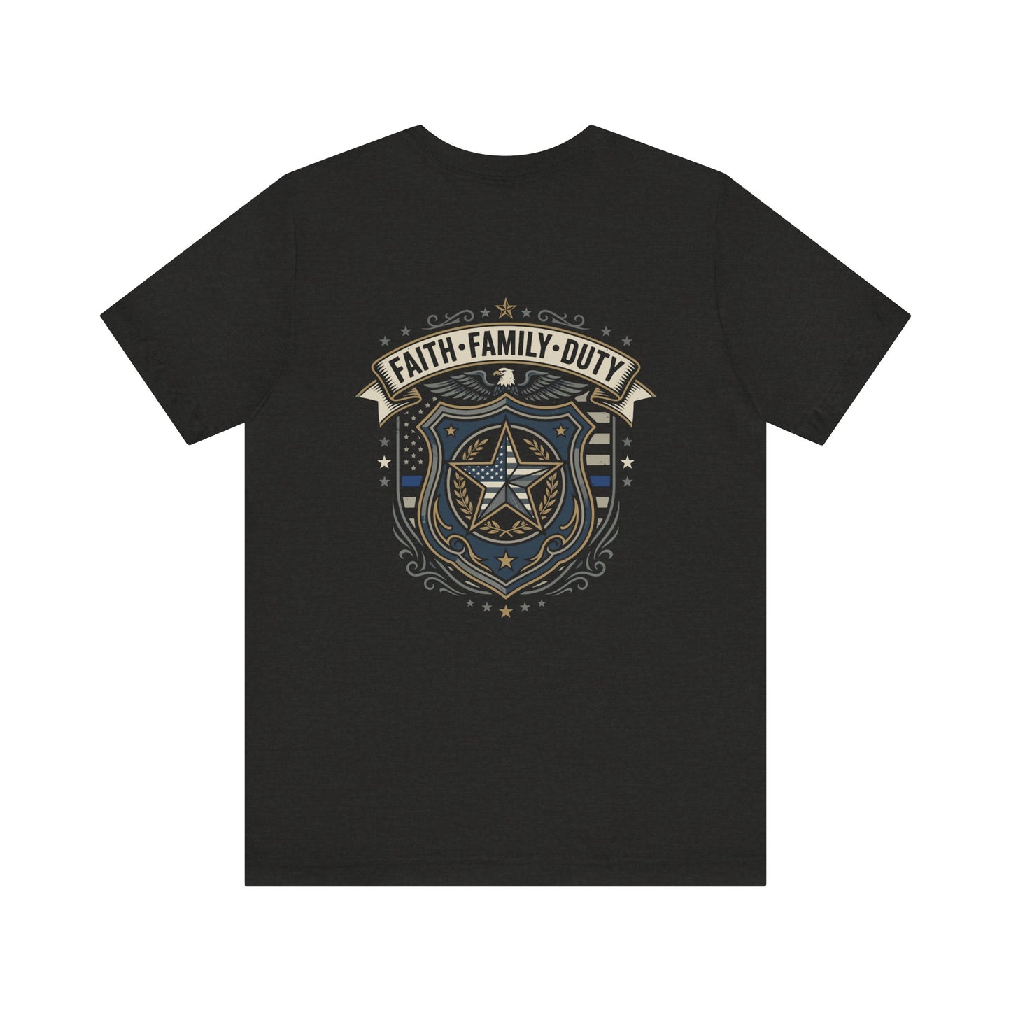 Police Badge Shield T‑Shirt — "Faith • Family • Duty" Graphic Tee