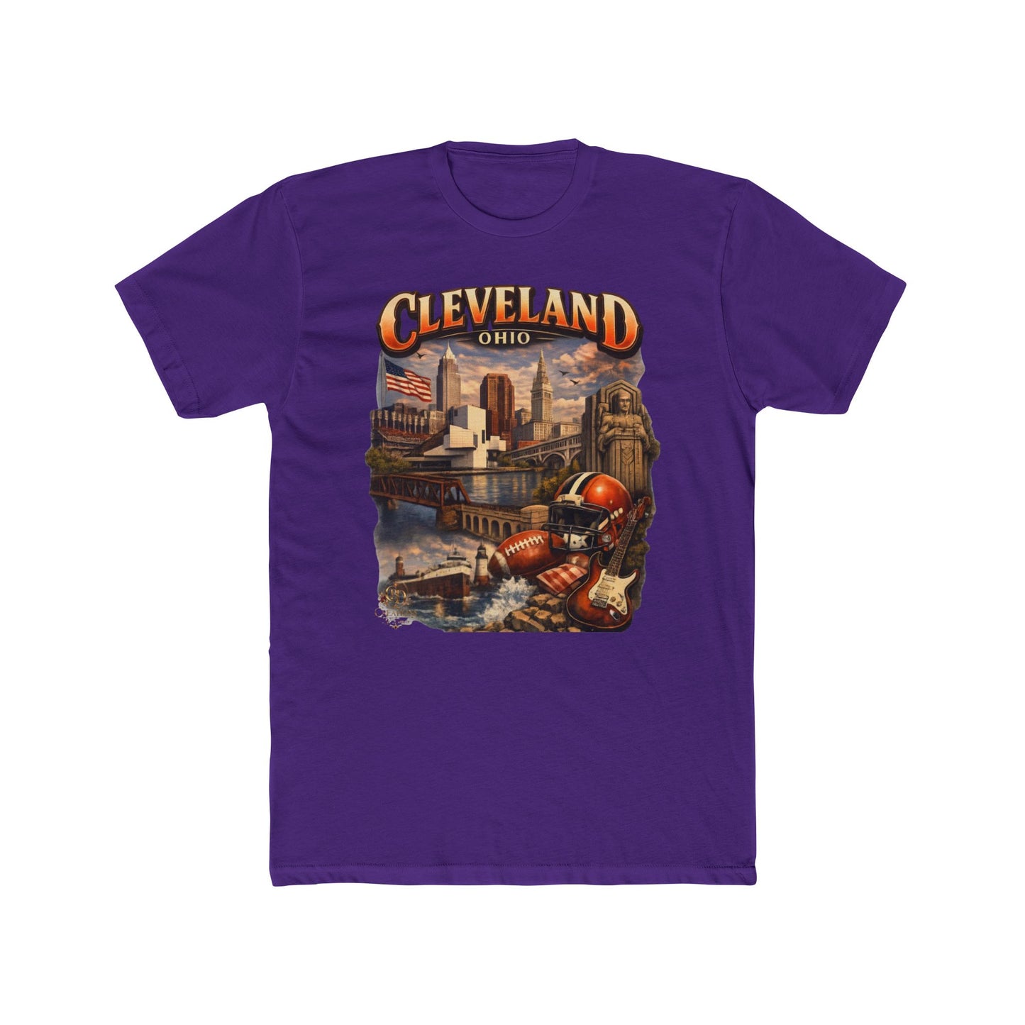 Cleveland Ohio Vintage Football Cityscape T-Shirt