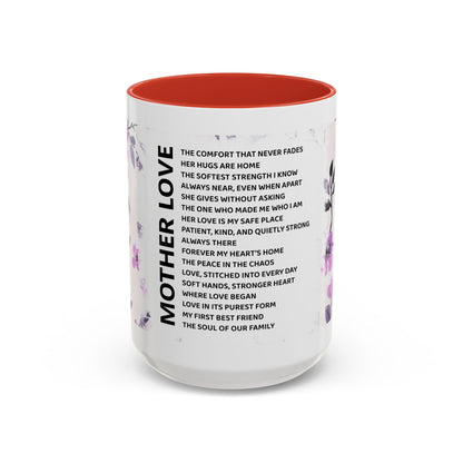 Mother Love Coffee Mug — Floral Poem Tribute (11/15oz)