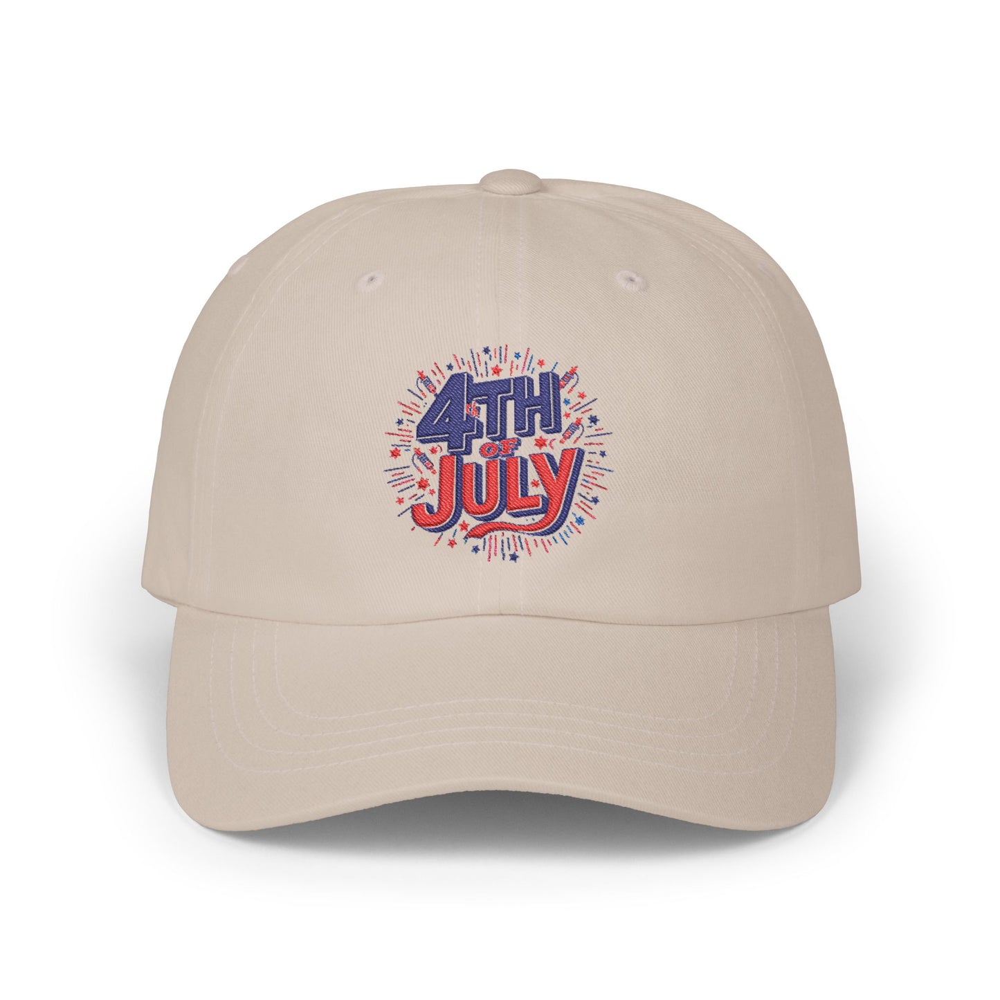 4th of July Dad Cap – Patriotic Baseball Hat with Firework Graphic