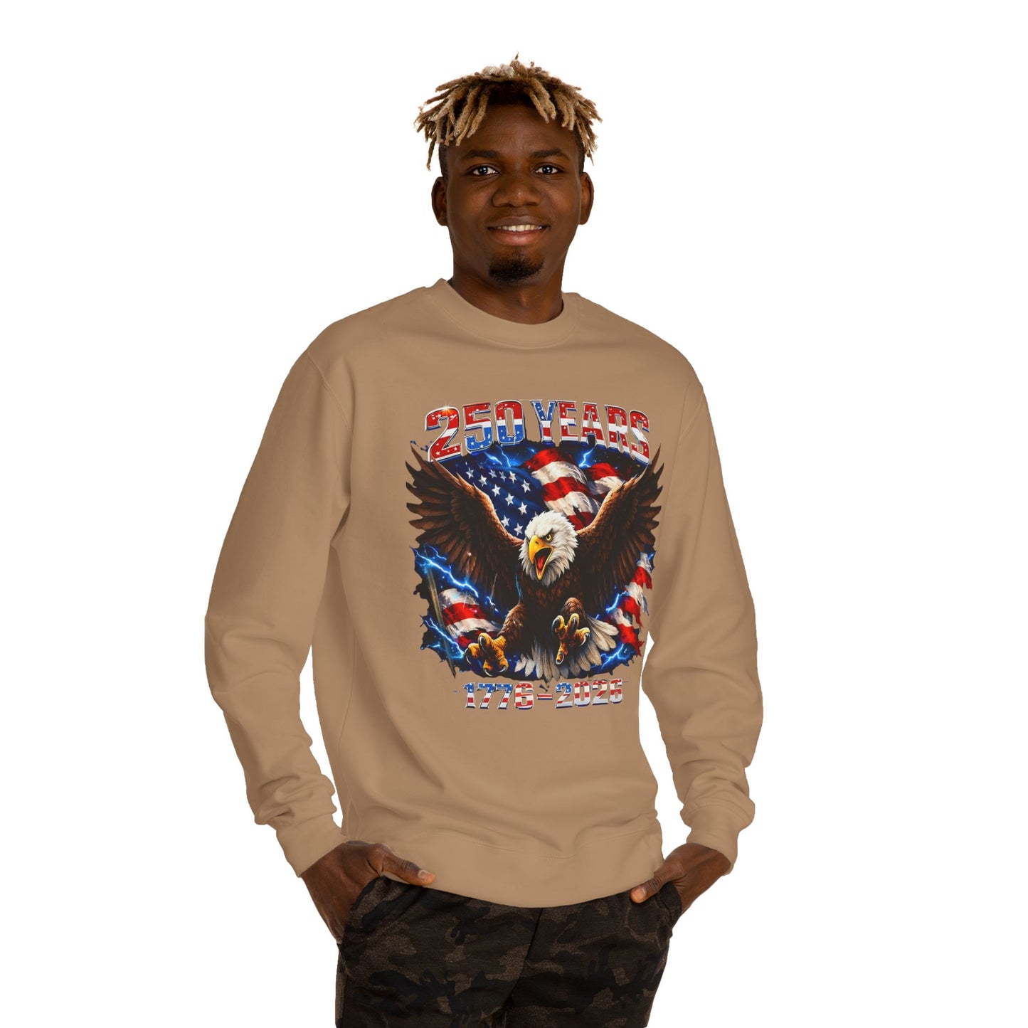 250 Years 1776–2026 Eagle Flag Sweatshirt
