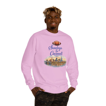 Sundays in Cincinnati Sweatshirt — Cincinnati Skyline Football Crewneck