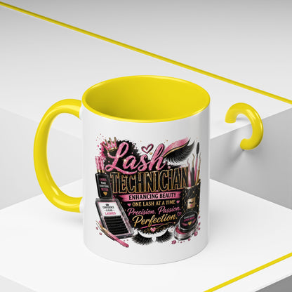 Lash Technician Coffee Mug – 'Enhancing Beauty One Lash at a Time' Accent Mug