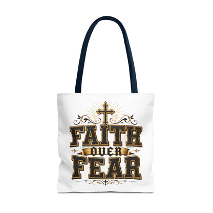 Faith Over Fear Tote Bag — Inspirational Christian Canvas Tote