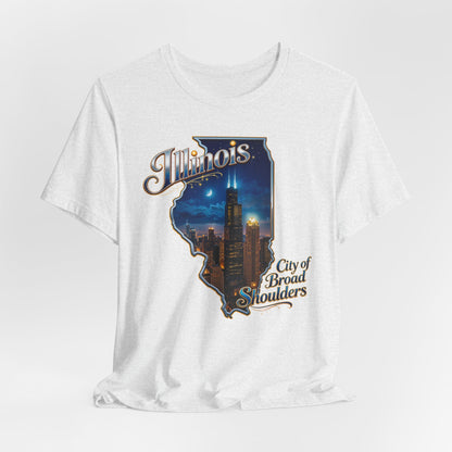 Illinois State Tee — 'City of Broad Shoulders' Chicago Skyline T-Shirt
