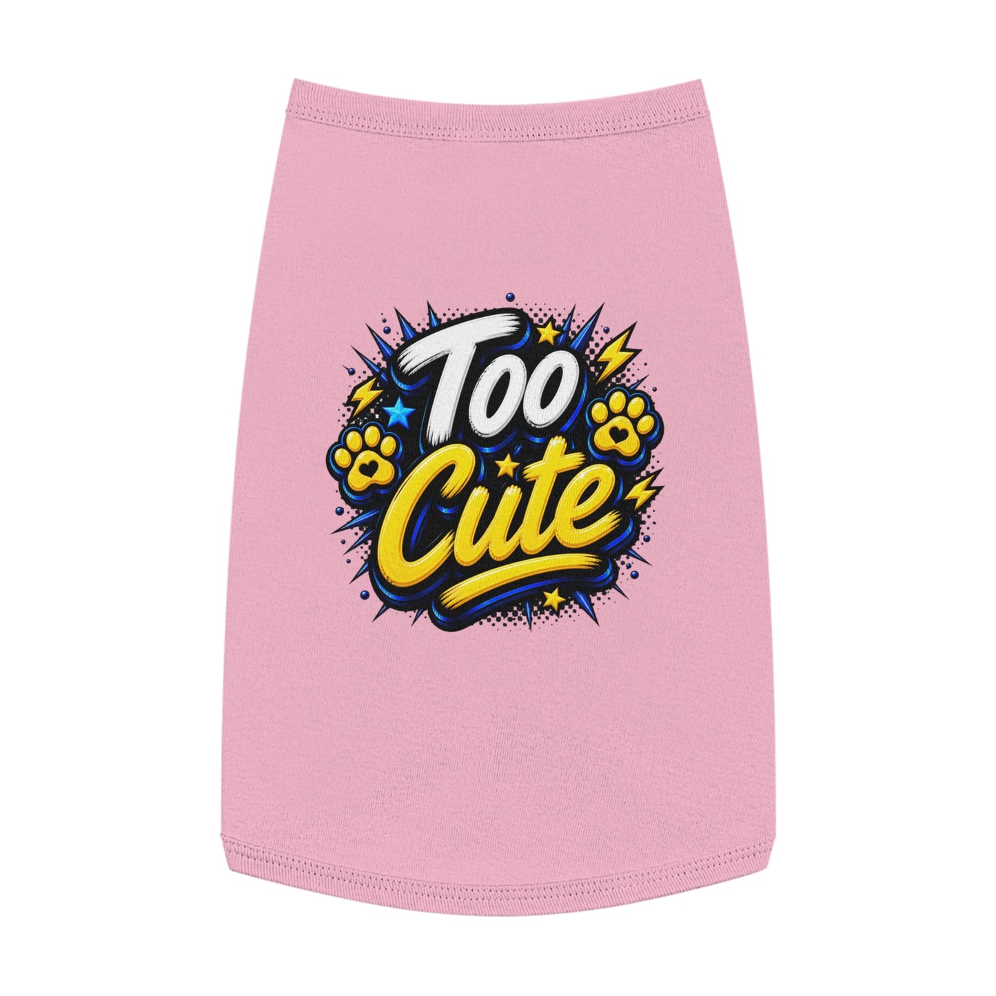 Too Cute Pet Tank Top – Graphic Dog & Cat Tee with Paw Print Design