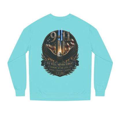 9/11 Memorial Sweatshirt — We Will Never Forget Tribute Crewneck