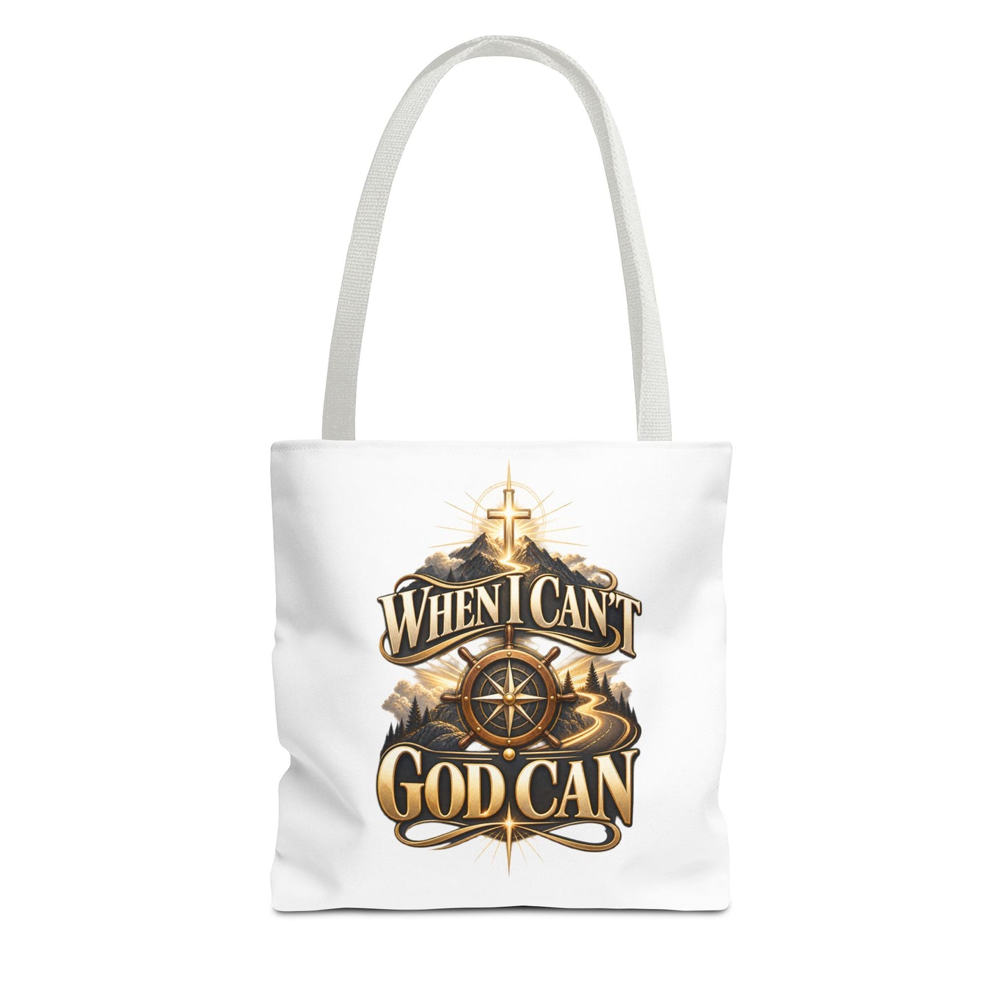 When I Can’t, God Can Christian Tote Bag – Faith Inspirational Beach Carryall