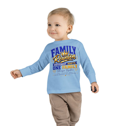 Family Reunion Toddler Long Sleeve Tee — "Different Roots One Family" Kids Shirt