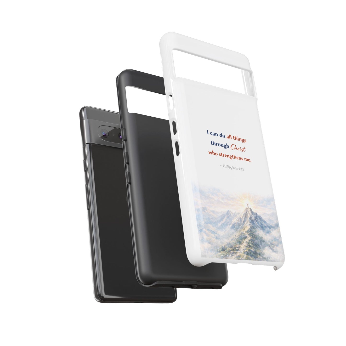 Christian Phone Case – “I Can Do All Things Through Christ” Inspirational Tough Case