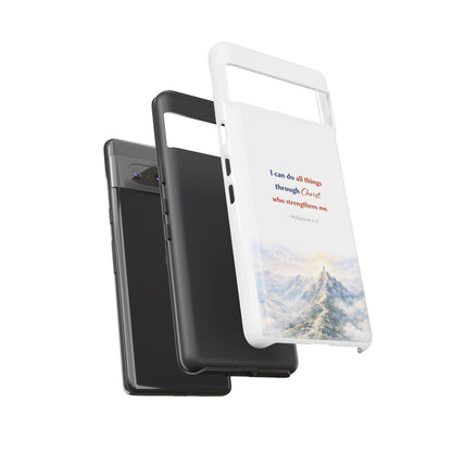 Christian Phone Case – “I Can Do All Things Through Christ” Inspirational Tough Case