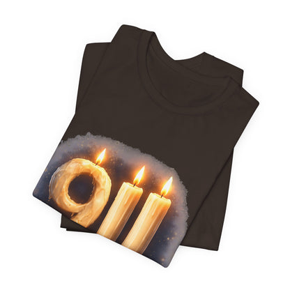 9/11 Never Forget T-Shirt – Memorial Candle Tribute Tee