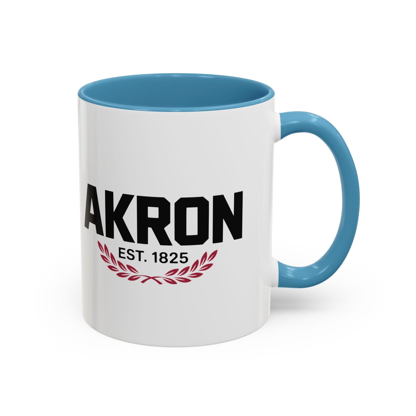 Akron Est. 1825 Accent Coffee Mug — Vintage City Pride Ceramic Mug