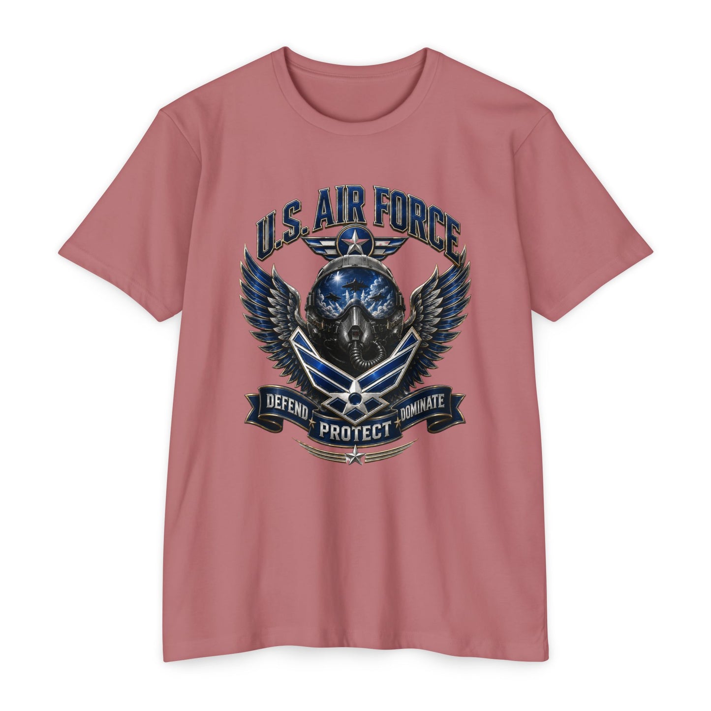 U.S. Air Force Skull Wings T-Shirt — Defend Protect Dominate Military Tee