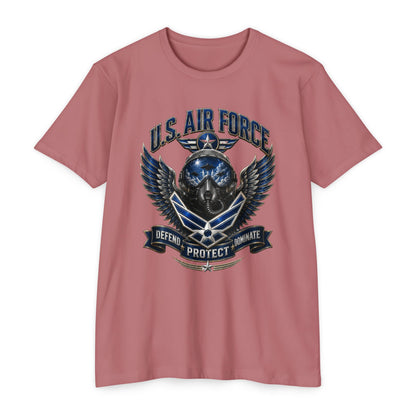 U.S. Air Force Skull Wings T-Shirt — Defend Protect Dominate Military Tee