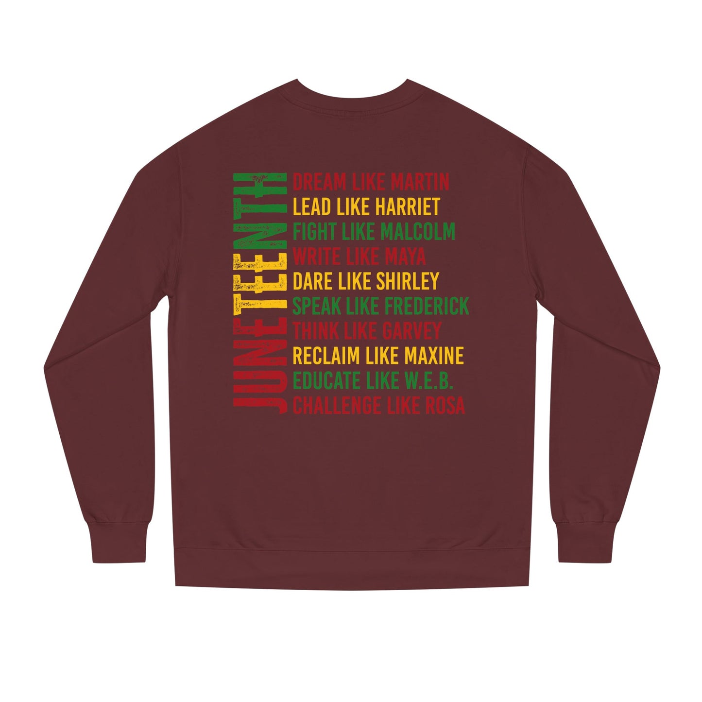 Juneteenth Icons Sweatshirt — "Lead Like Harriet, Fight Like Malcolm" Heritage Crewneck