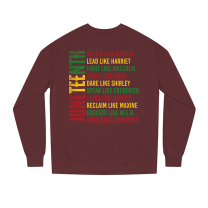 Juneteenth Icons Sweatshirt — "Lead Like Harriet, Fight Like Malcolm" Heritage Crewneck