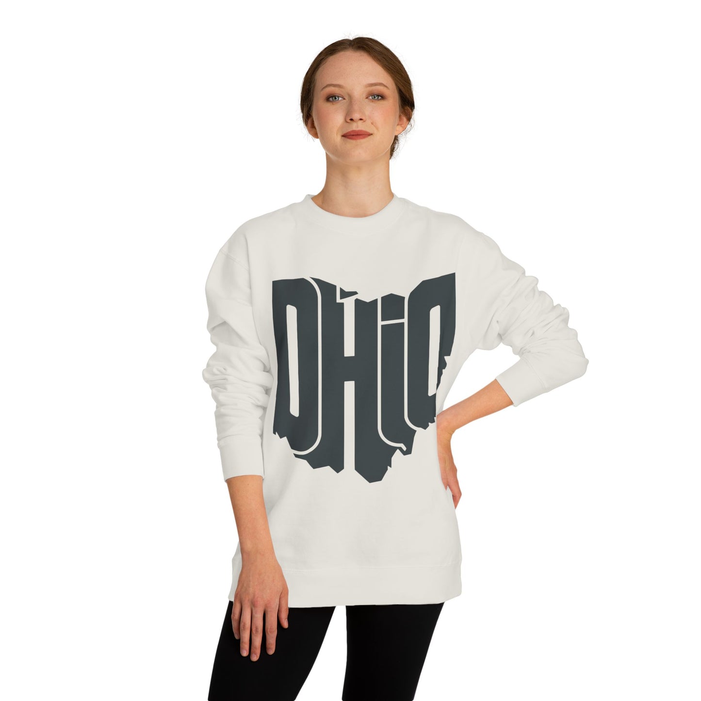 Ohio State Outline Crewneck Sweatshirt — Bold 'OHIO' Map Graphic