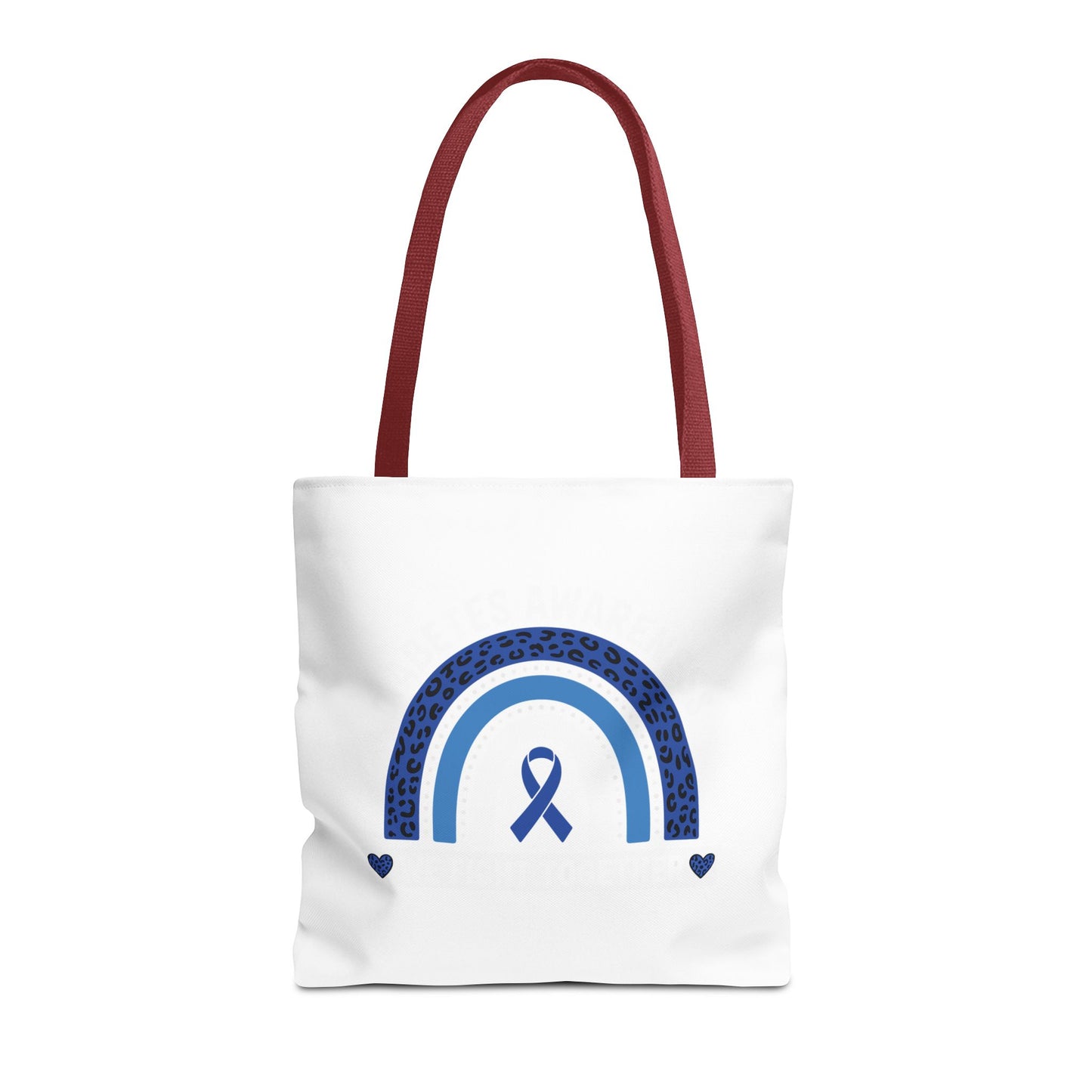 Blue Awareness Ribbon Rainbow Tote Bag – Support & Hope Everyday Tote