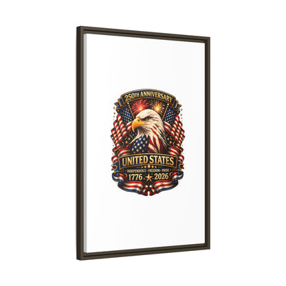 Patriotic Eagle 250th Anniversary Framed Canvas Print — United States 1776–2026
