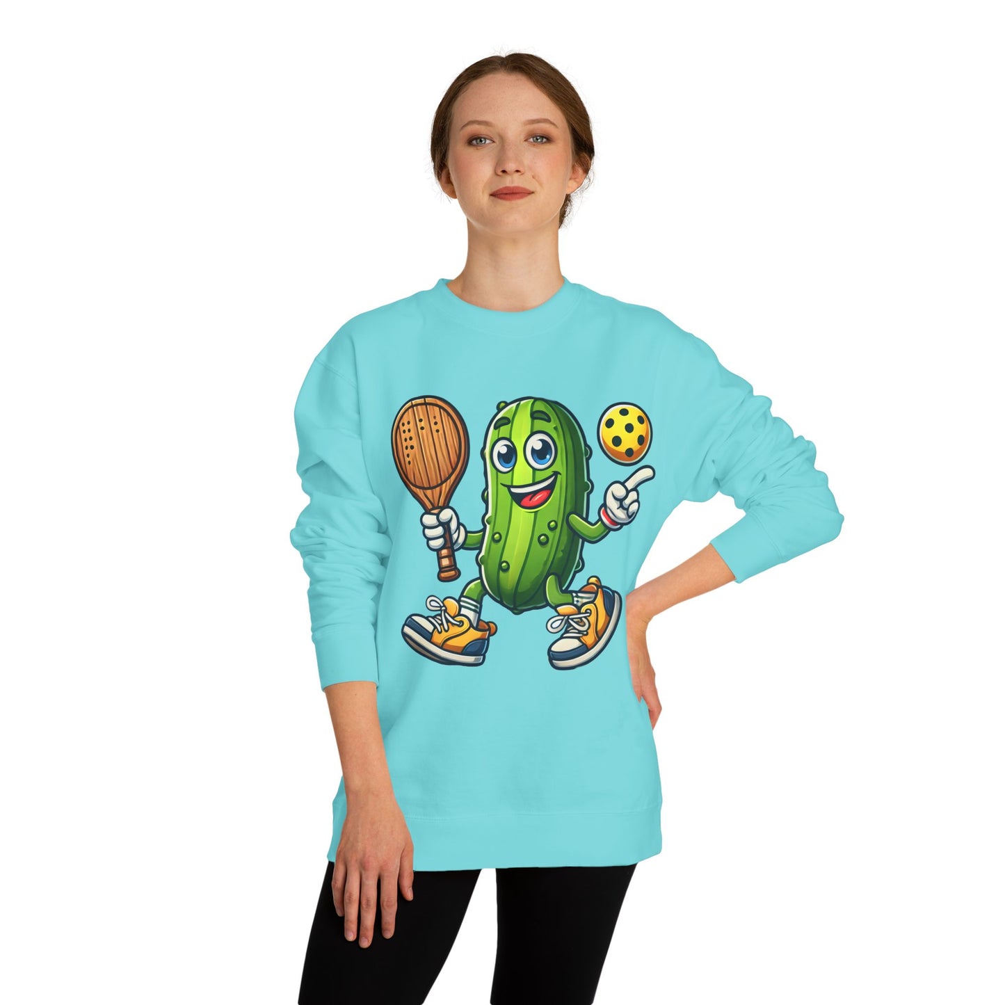 Pickle Pickleball Sweatshirt — Funny Pickle Playing Pickleball Crewneck