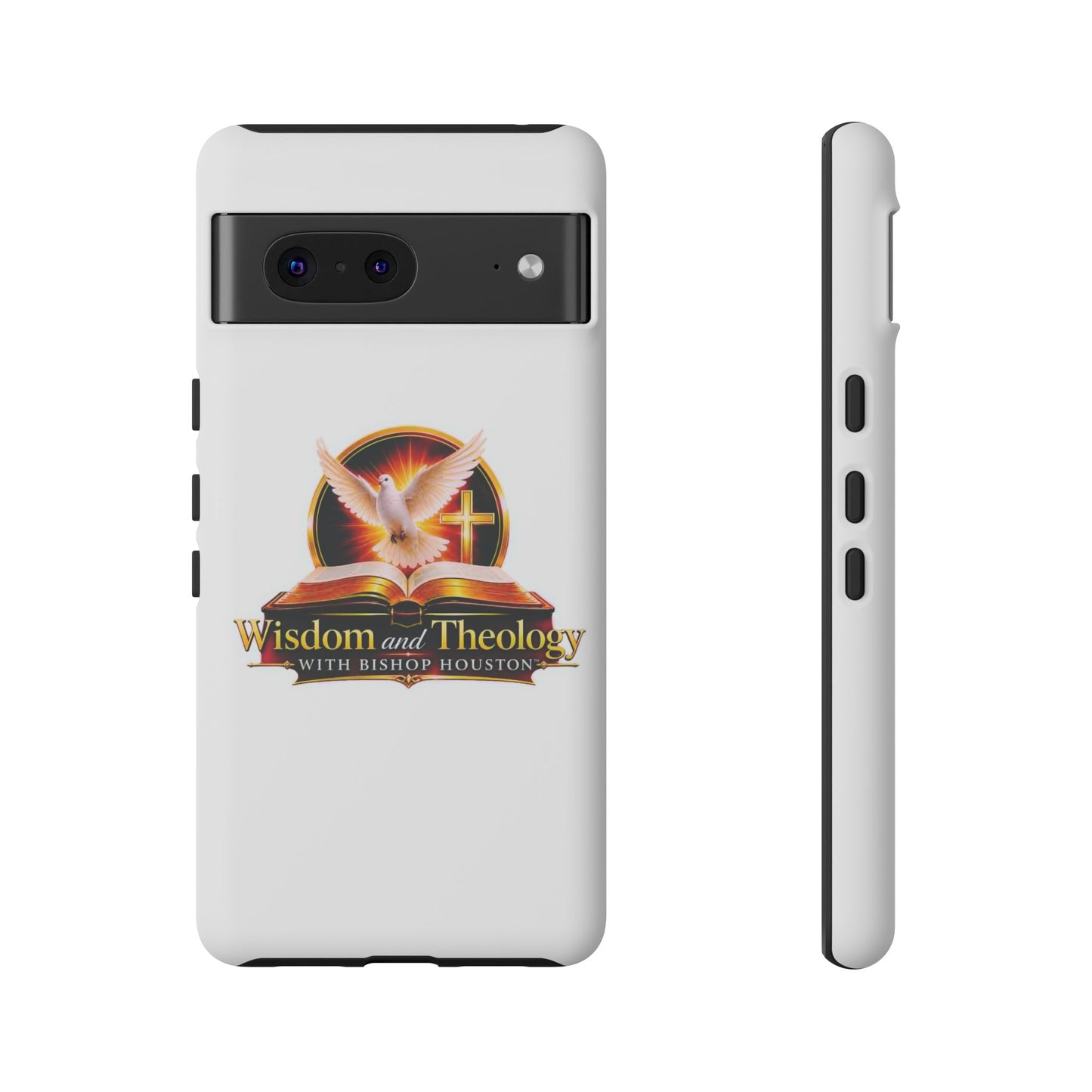 Wisdom and Theology Phone Case — Christian Dove & Cross Protective Tough Case