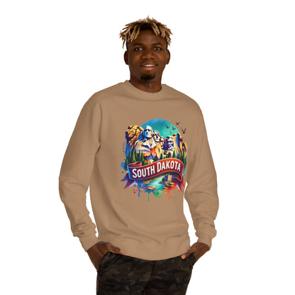 South Dakota Mount Rushmore Sweatshirt - Colorful State Pride Crewneck