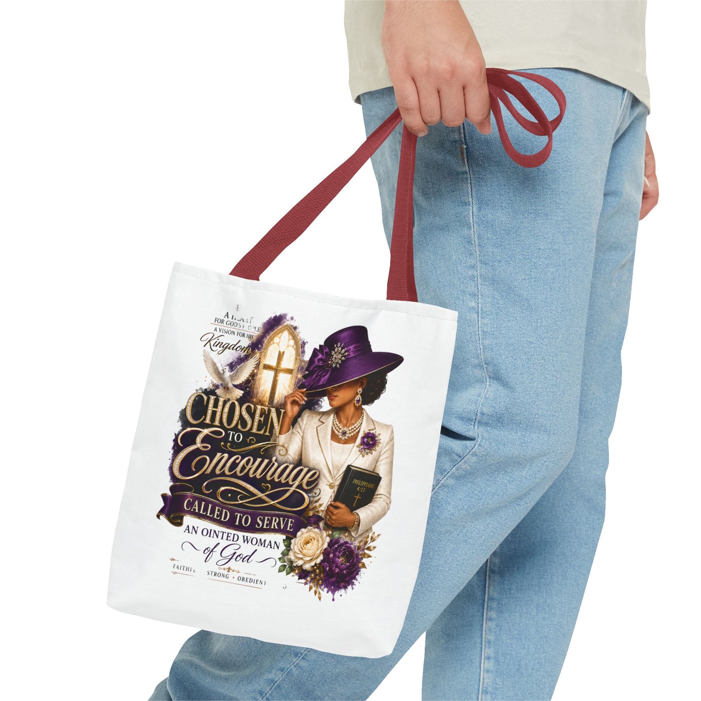 Christian Encourager Tote Bag — "Chosen to Encourage" Design