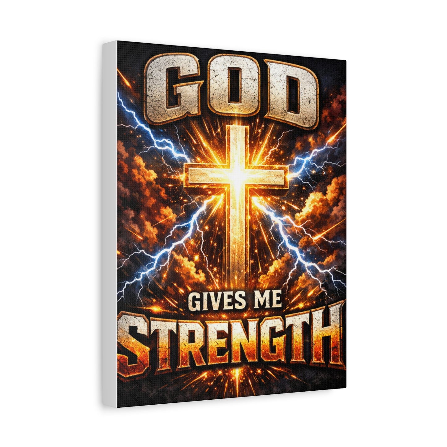 God Gives Me Strength Canvas Wall Art