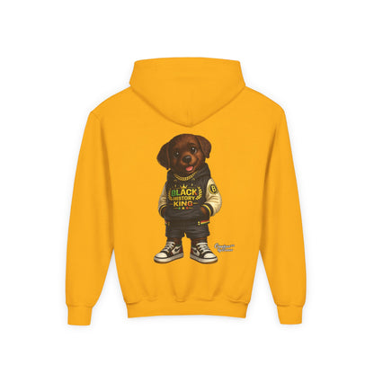 Youth Hoodie — 'Black History Kid' Puppy Graphic Sweatshirt