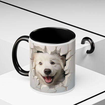Smiling Dog Breaking Wall Accent Coffee Mug (11/15oz)