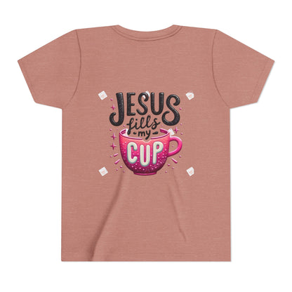 Jesus Fills My Cup Youth Tee — Christian Faith Kids Shirt