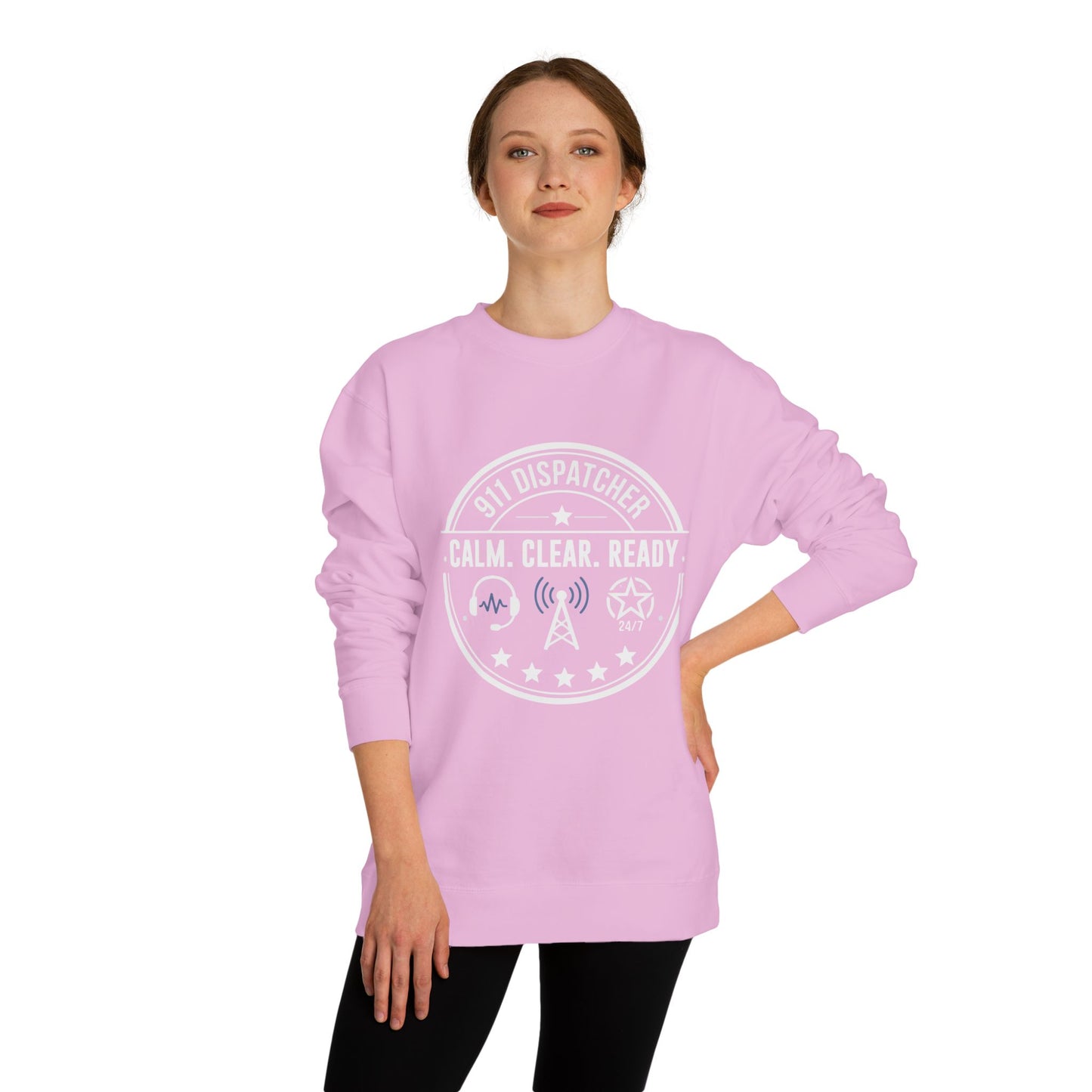 911 Dispatcher Sweatshirt - "Calm. Clear. Ready." Crewneck for Emergency Dispatchers