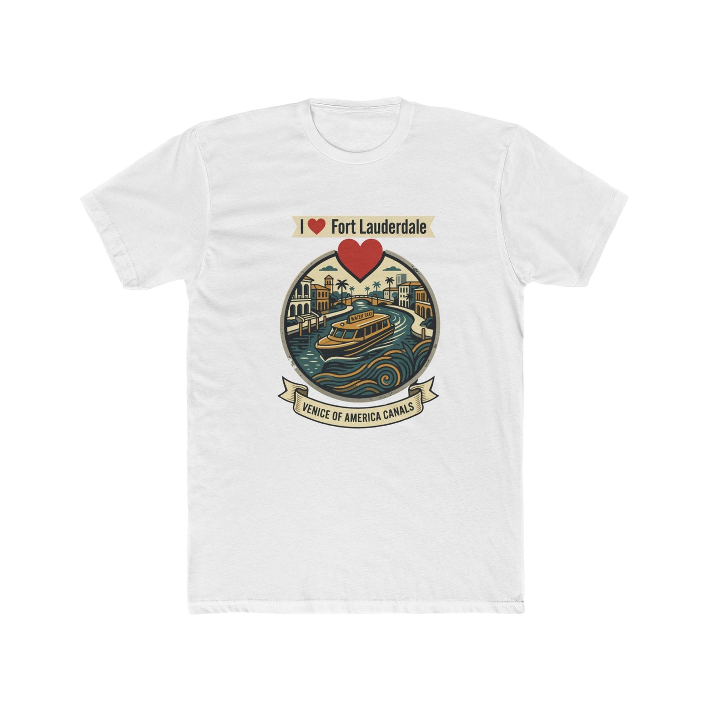 I Heart Fort Lauderdale Canals T‑Shirt — Venice of America Boat Graphic Tee