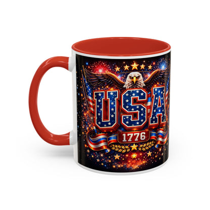 USA Eagle Coffee Mug – Patriotic 1776 Accent Mug (11/15oz)