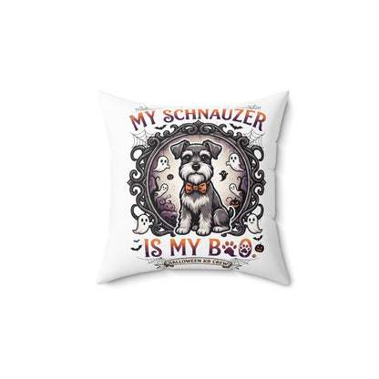 My Schnauzer Is My Boo Halloween Pillow - Cute Dog Decorative Throw Pillow