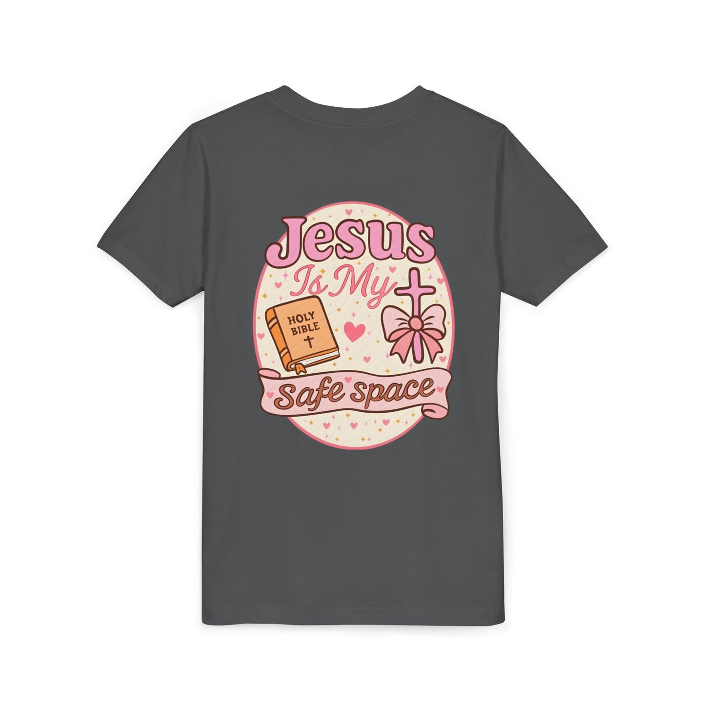 Youth Tee — "Jesus Is My Safe Space" Christian Kids T-Shirt