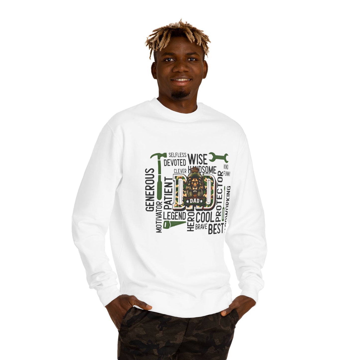 Dad Toolbox Word Cloud Sweatshirt — Father’s Day Mechanic Gift
