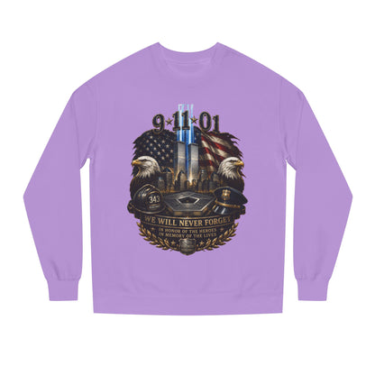 9/11 Memorial Sweatshirt — We Will Never Forget Tribute Crewneck