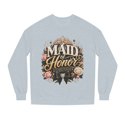 Maid of Honor Sweatshirt - Floral Crown Bridal Party Crewneck