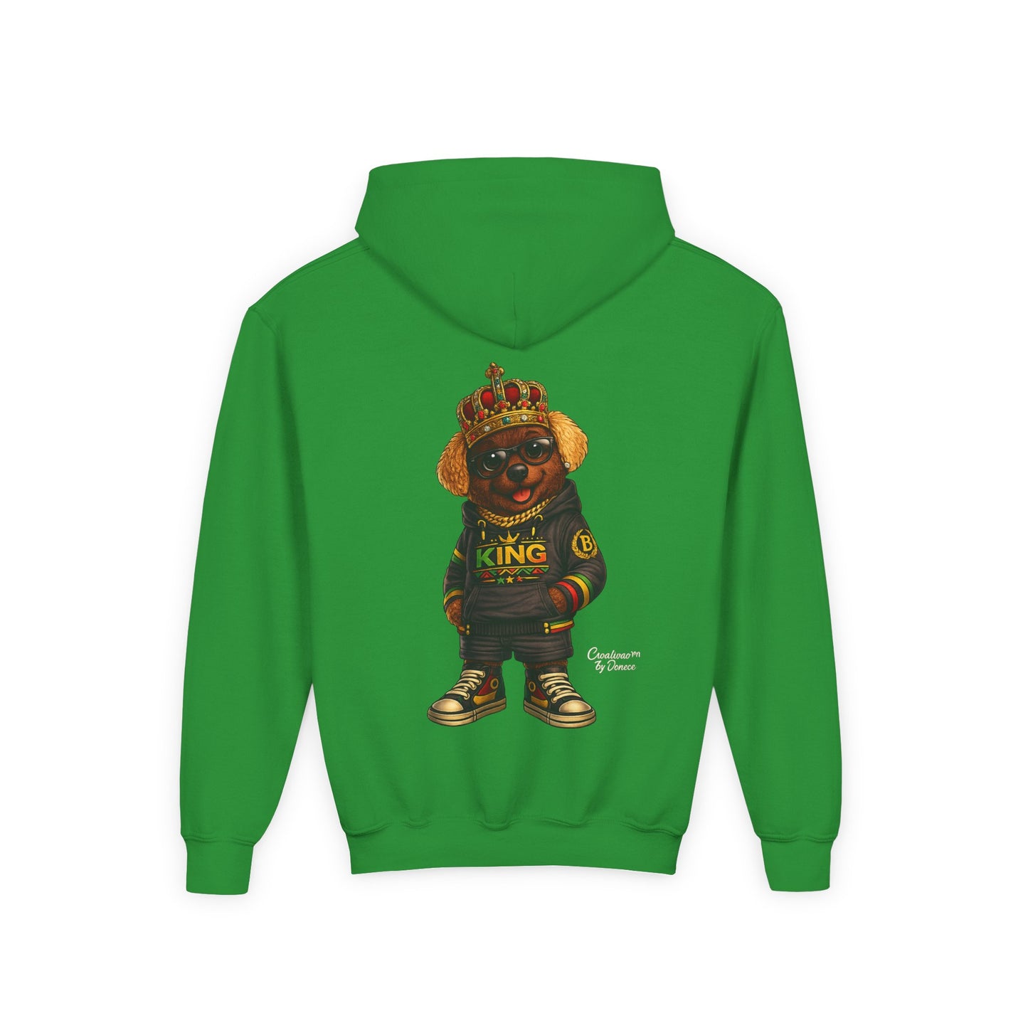 Youth Hoodie – 'King' Bear Streetwear Pullover