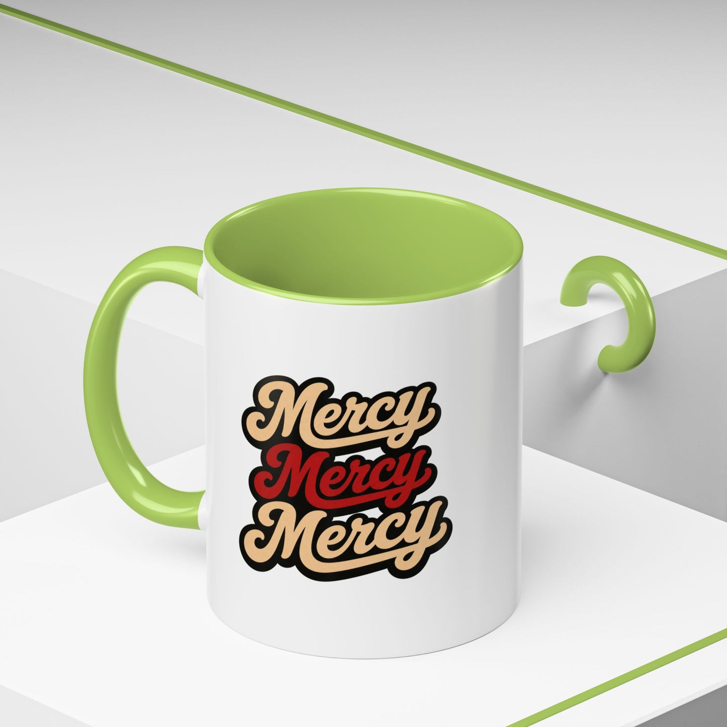 Mercy Mercy Mercy Retro Script Accent Coffee Mug — 11/15oz