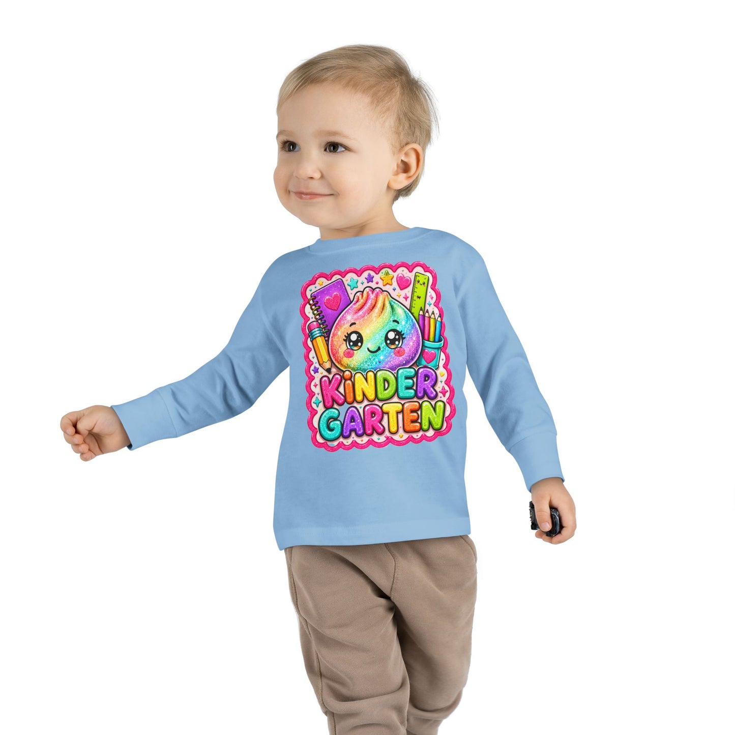 KinderGarten Cute Rainbow Character Toddler Long Sleeve Tee