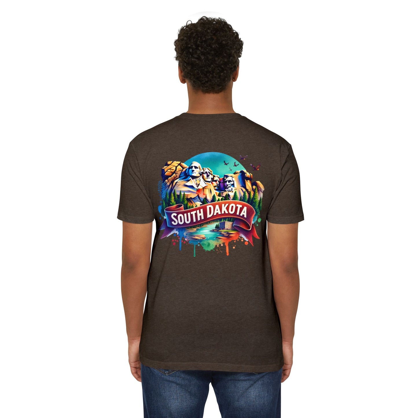 South Dakota Mount Rushmore T-Shirt — Retro Watercolor State Souvenir
